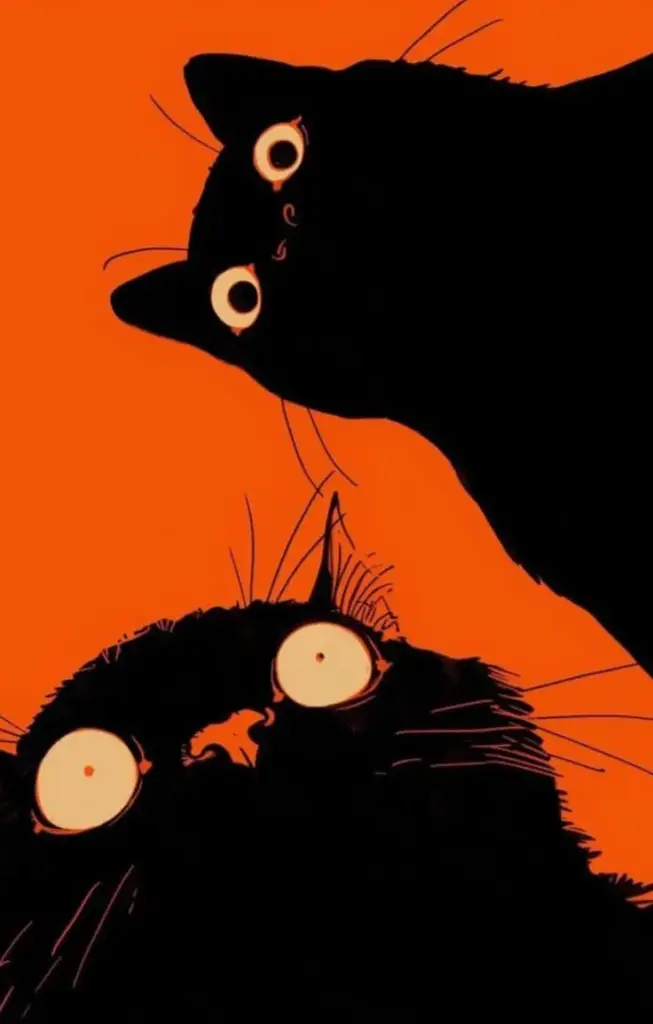 zwei katzen gucken tarantioesque in die kamera